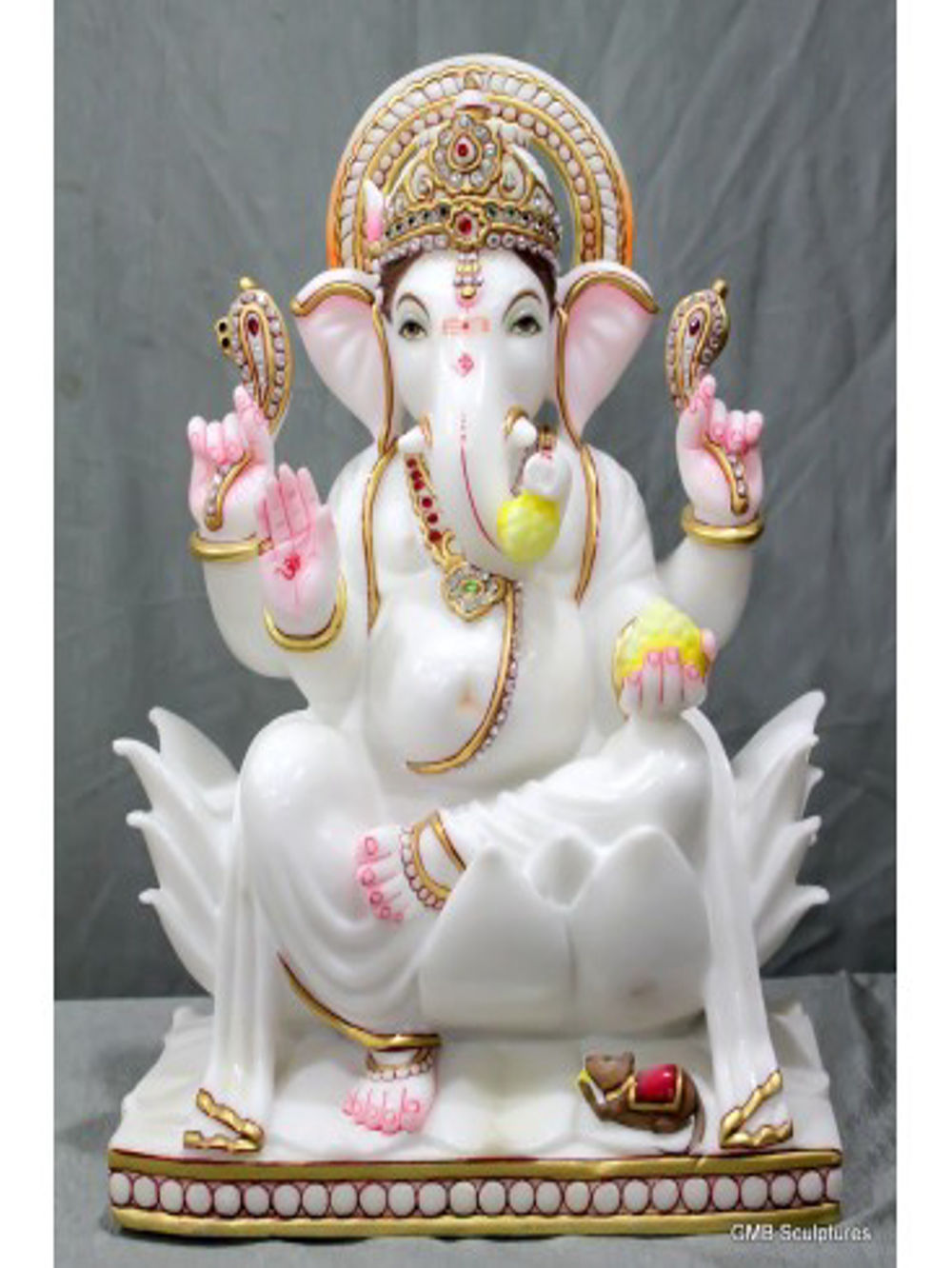 1.5 Feet Ganesh Makrana Marble Statue 1.5 Feet Ganesh Makrana Marble Statue