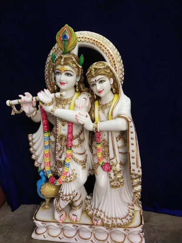 2.5 Feet Radha Krishna Marble Statue 30 inch