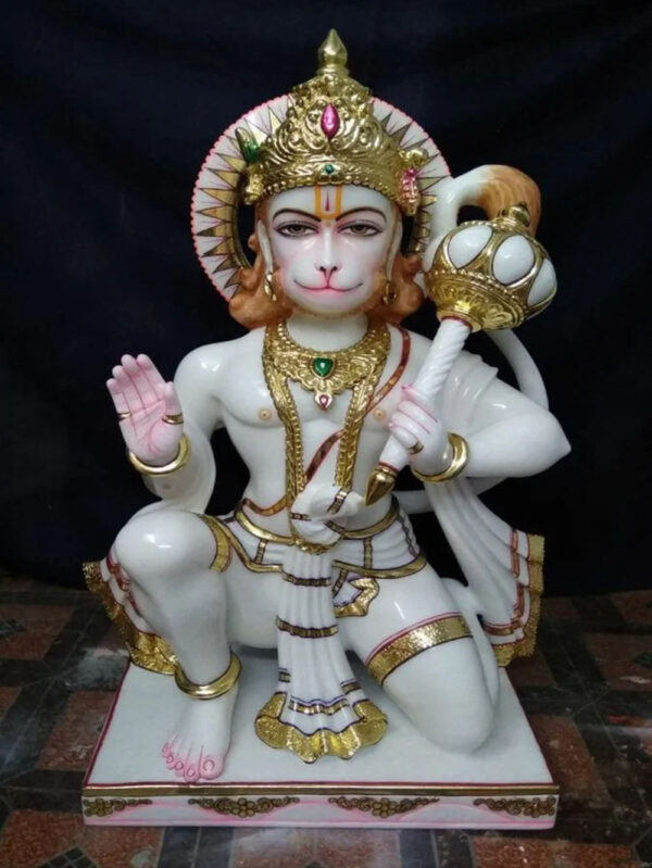 1.5 Feet Hanuman ji Marble Murti