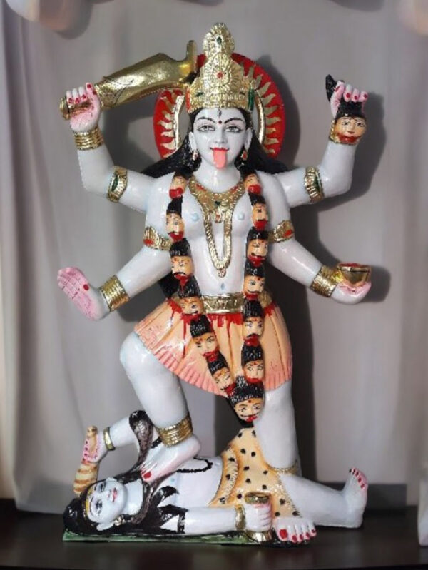 3 feet Kali Mata White Marble Statue
