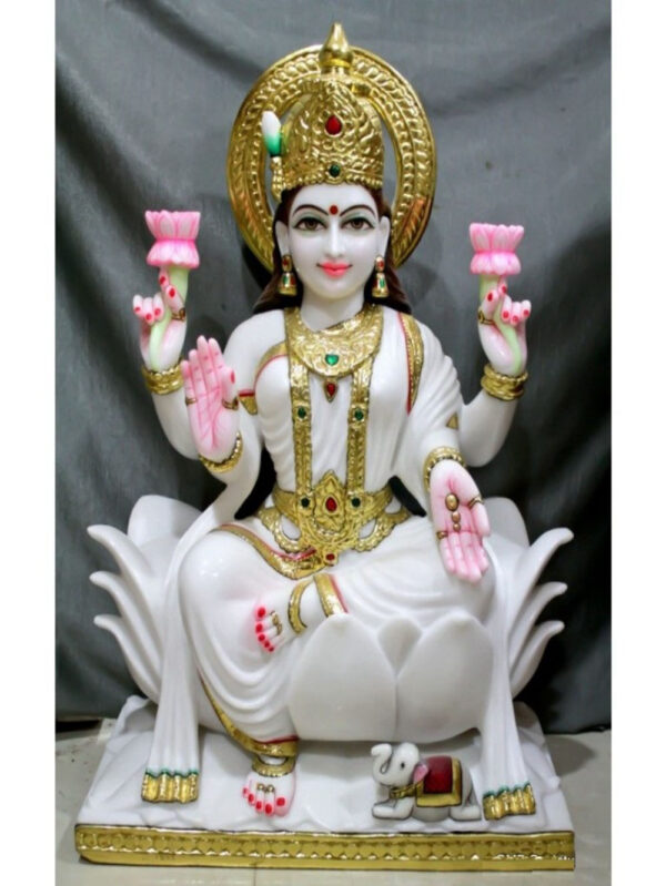 2 Feet Laxmi Mata Makrana Marble Murti