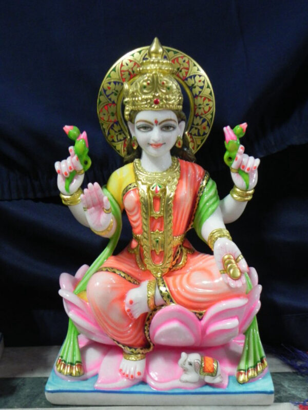 1 Feet Laxmi Mata Marble Statue