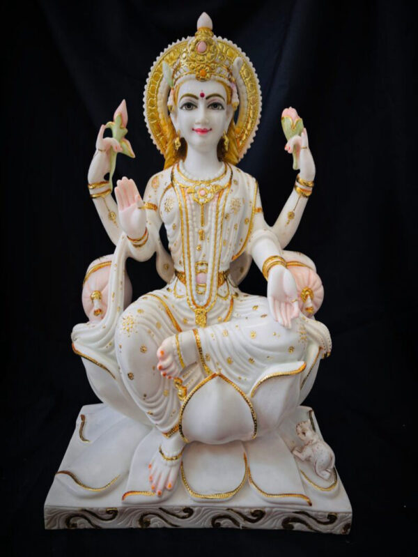 2 Feet Mkarana Marble Laxmi Mata Murti