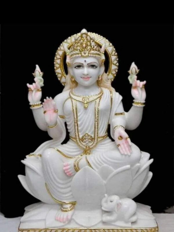 3 Feet Laxmi Mata Mkarana Marble Murti