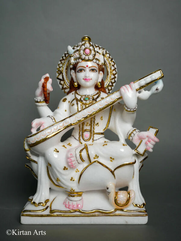 1.5 Feet Saraswati Mata Marble Murti