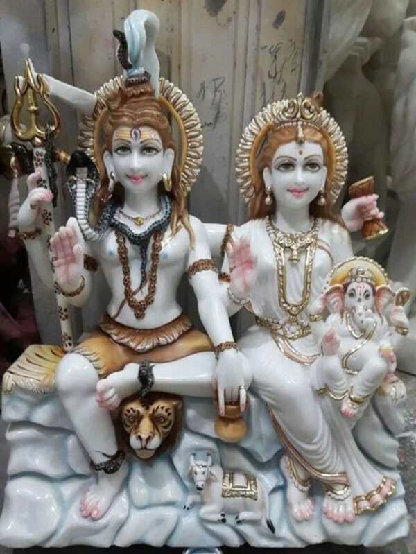 2 Feet Shiv Parivar Makrana Marble Murti